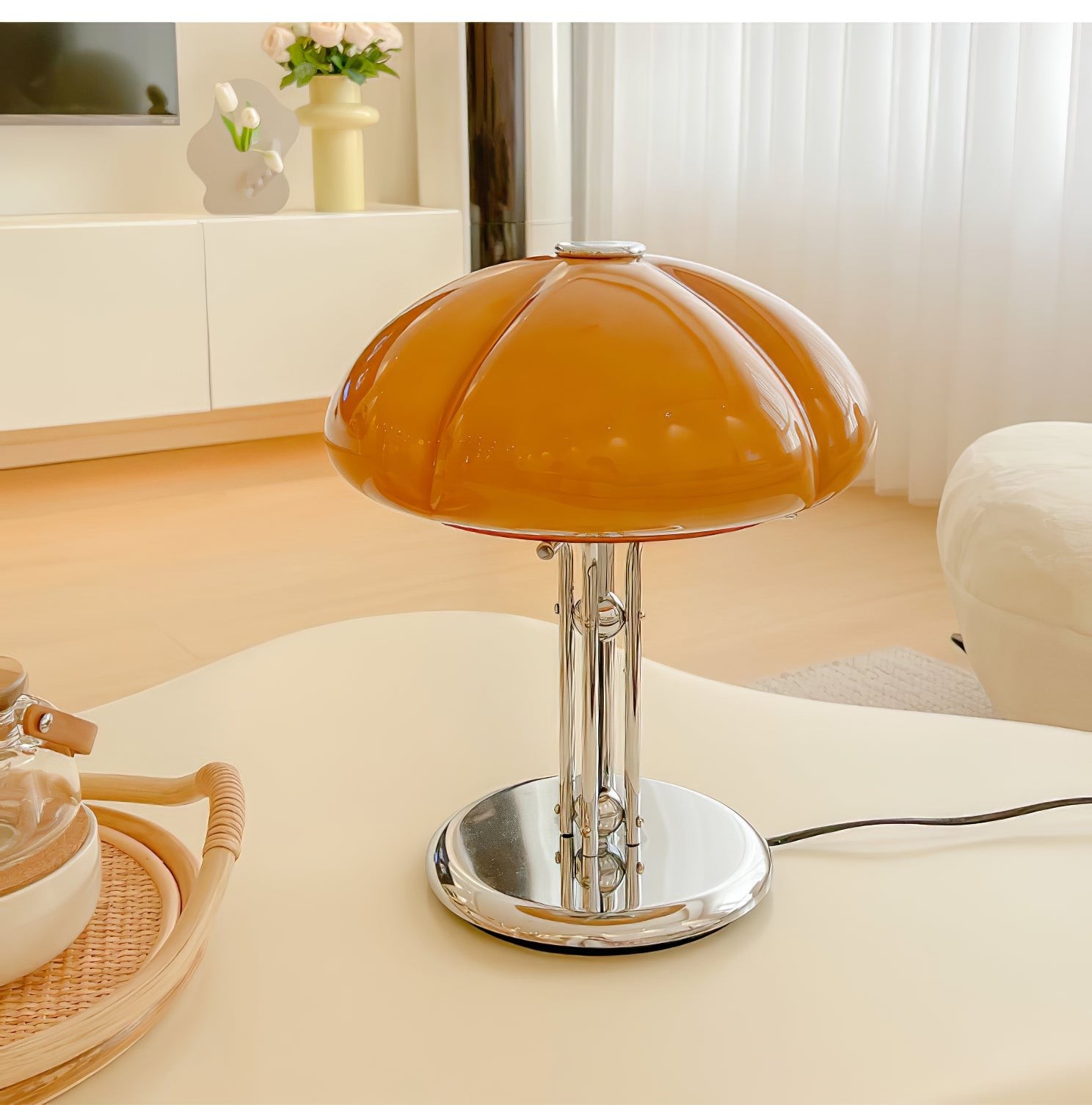 Moderne creatieve vintage paddestoel Bauhaus glazen tafellamp HL848