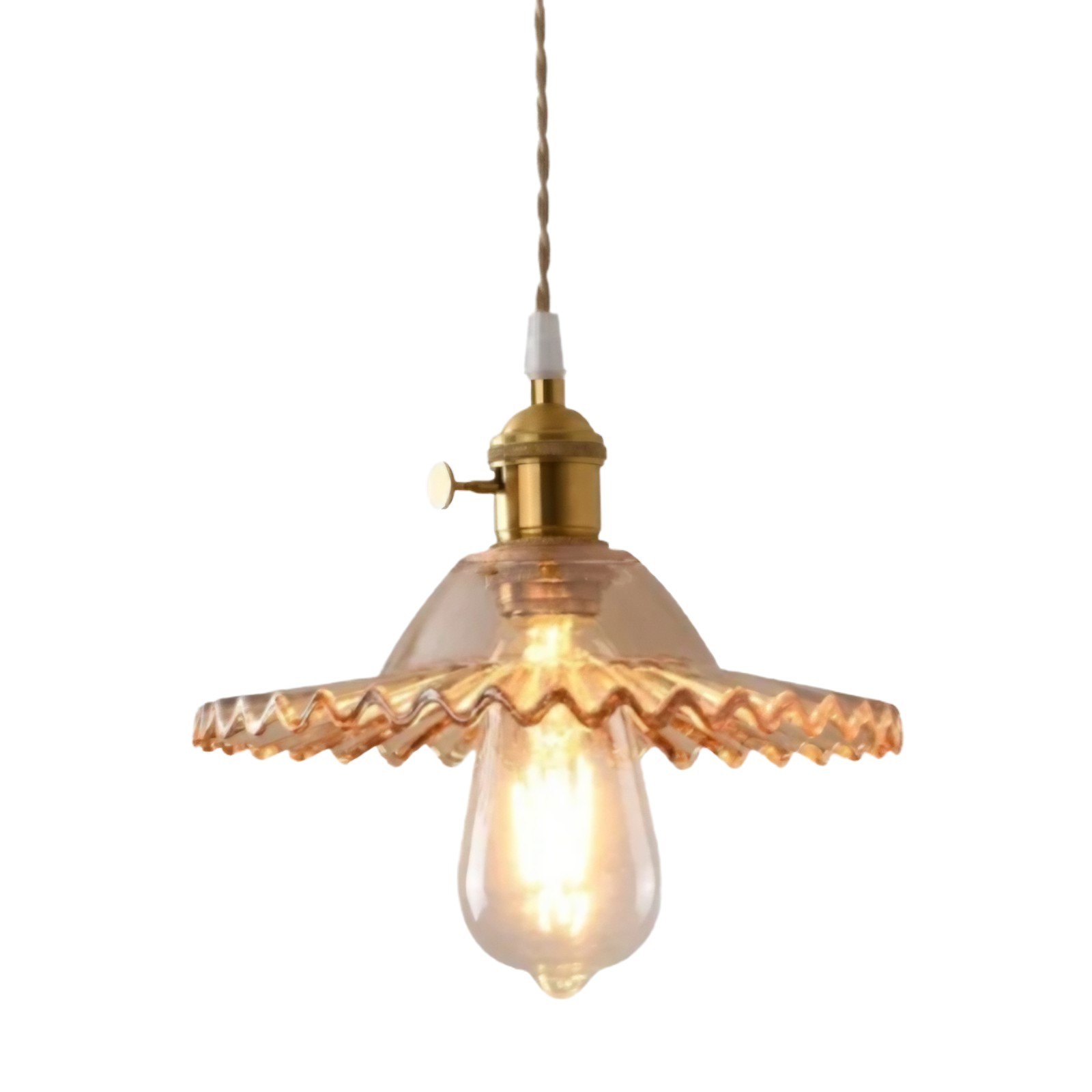 Nordic Bloemblaadje Geplooide Glazen Hanglamp HL286