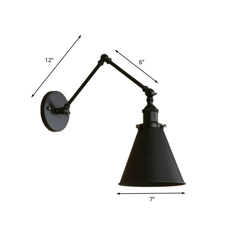 Verstelbare metalen wandlamp in industriële stijl HL995