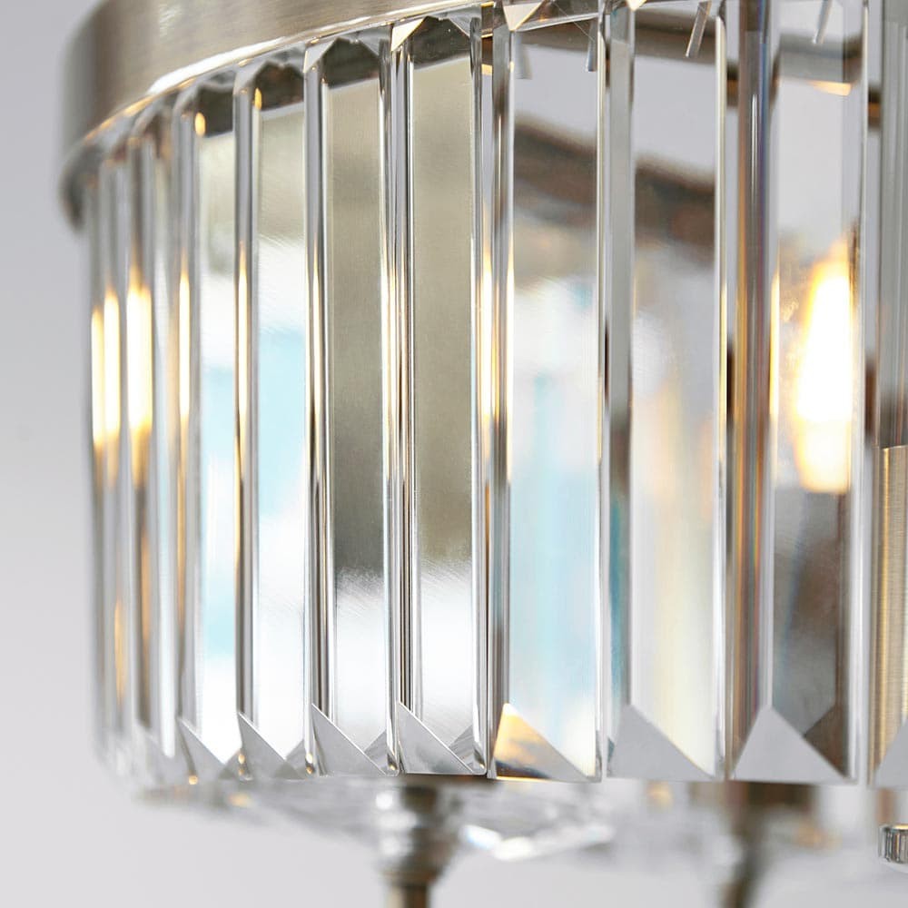 Beveline 3-lichts ronde semi-inbouwlamp - Facetgeslepen glazen kap met metalen afwerking voor gangen en slaapkamers HL2076