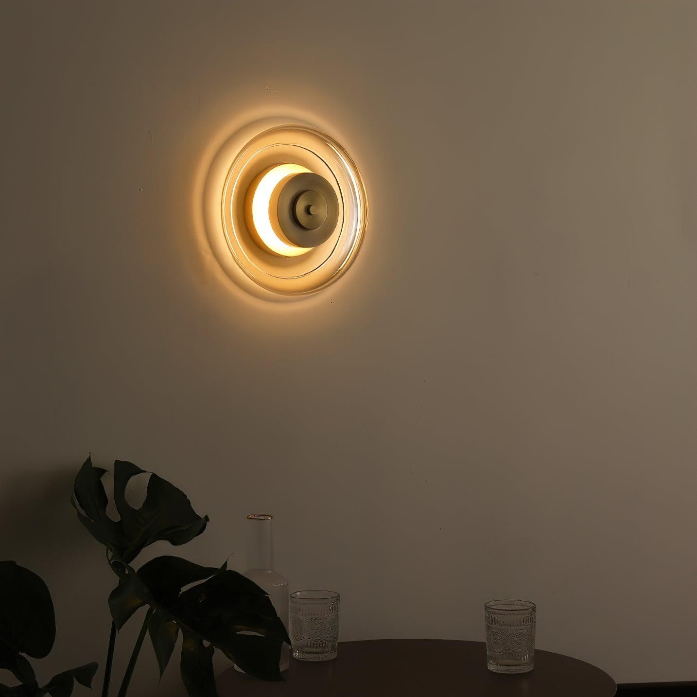 Postmoderne messing glazen wandlamp HL790