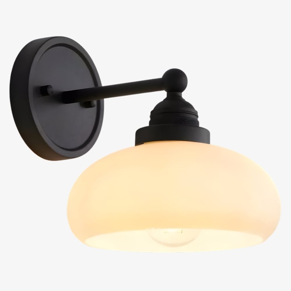 Riven wandlamp - Vintage industriële melkwitte glazen kap voor binnen HL2262