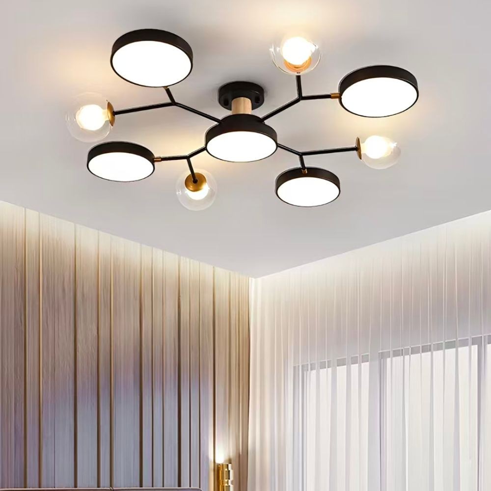 Nordic Branch LED Plafondlamp - Ronde Houten Lamp voor Slaapkamer HL1349