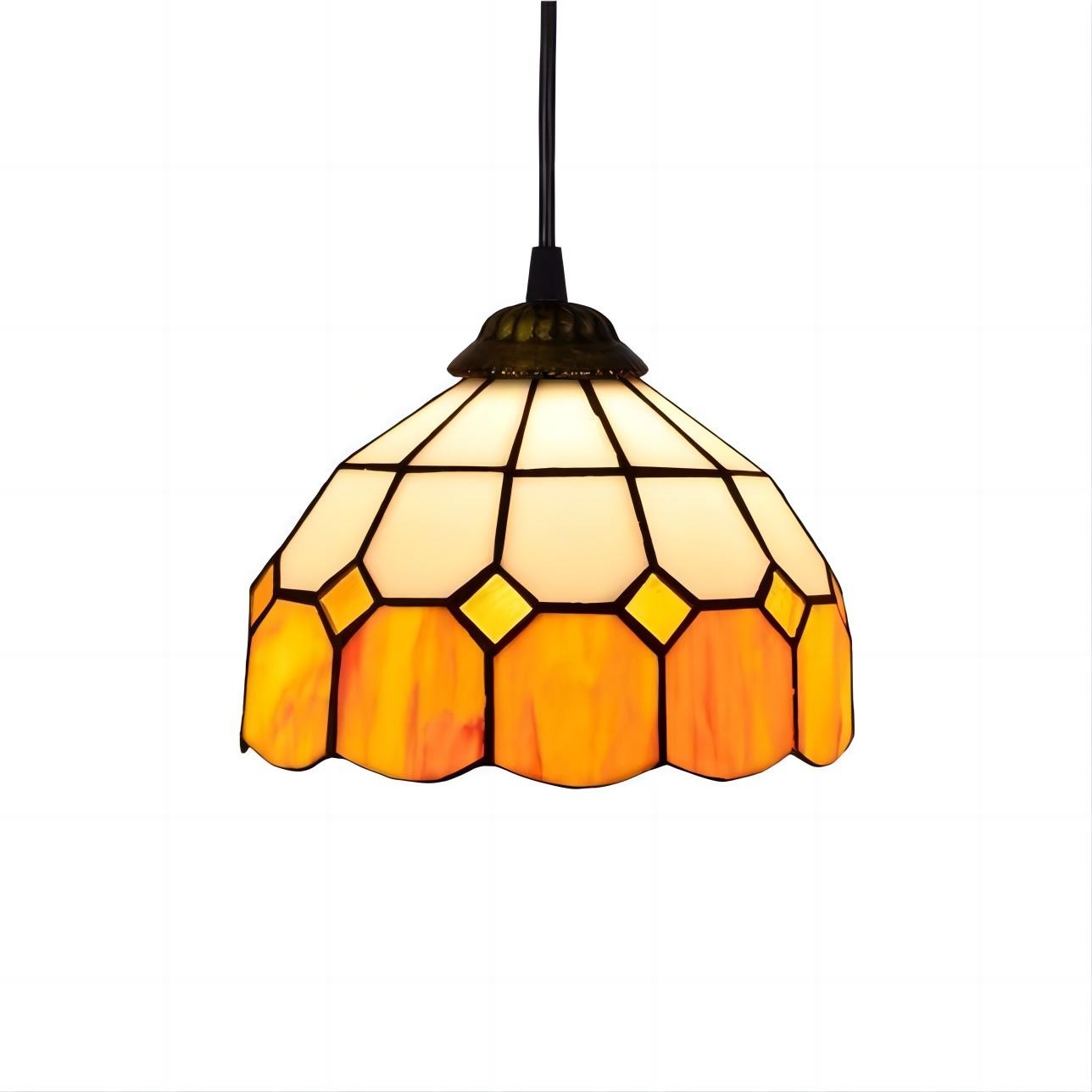Hanglamp In Vintage Gekleurd Glas In Tiffany Stijl HL13