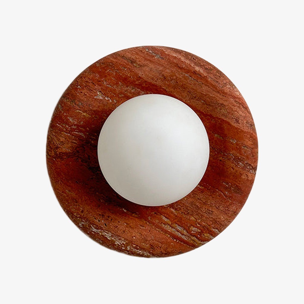 Oria Travertijnstenen Wandlamp – Minimalistische Sculpturale Wandlamp voor Woonkamer en Slaapkamer HL2551
