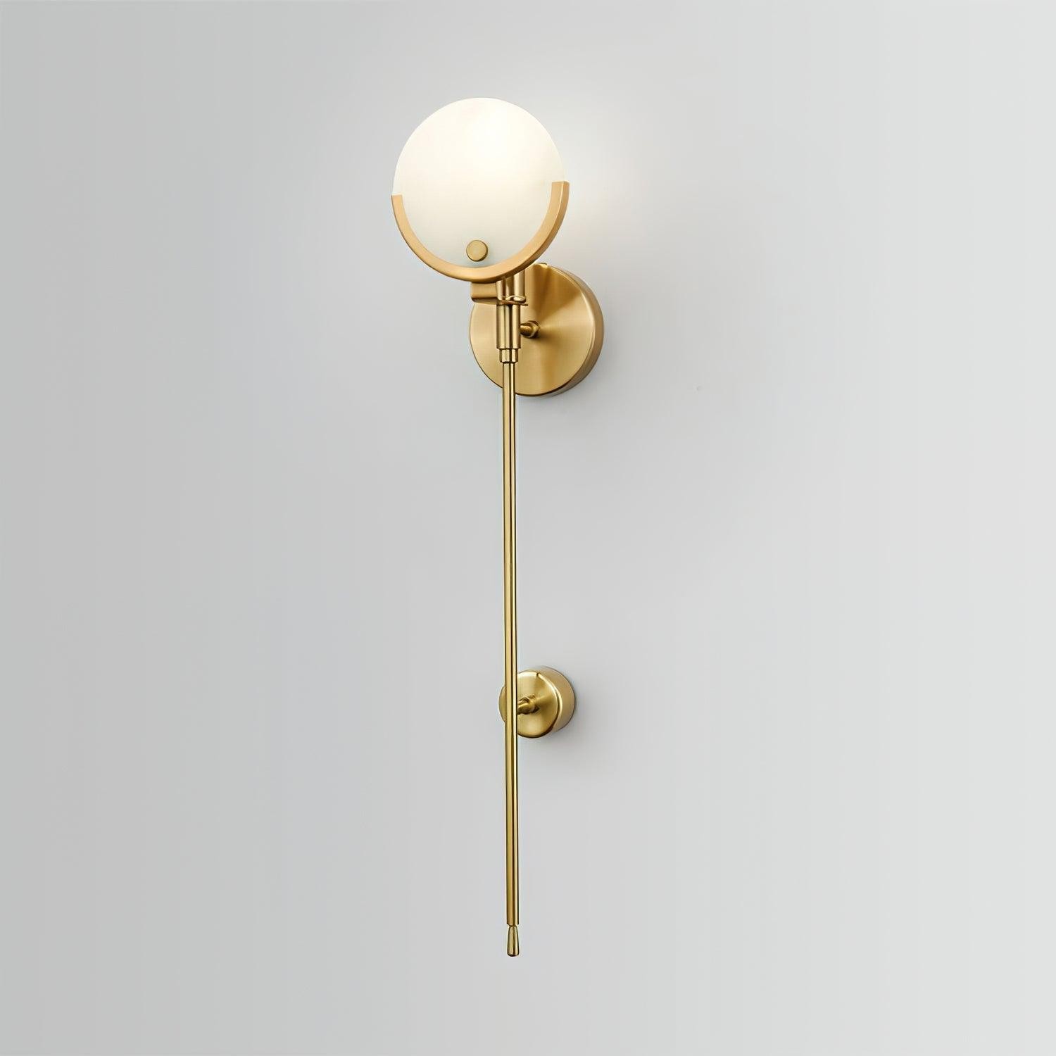 Metalen messing bolvormige slaapkamer wandlamp HL363