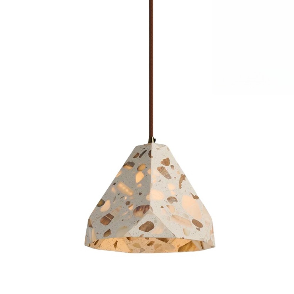 Natuurlijke Wabi-sabi Doorschijnende Terrazzo Hanglamp HL1003