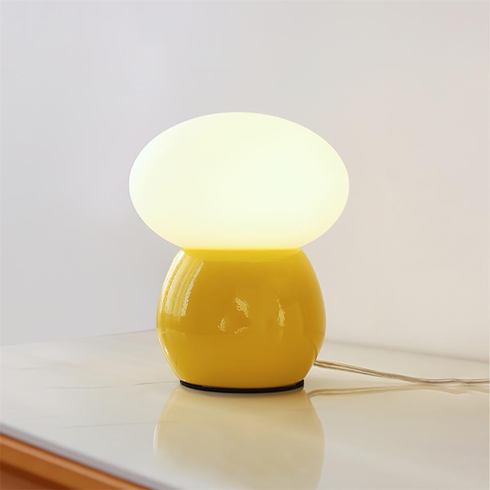 Moderne crèmekleurige paddestoel tafellamp HL904