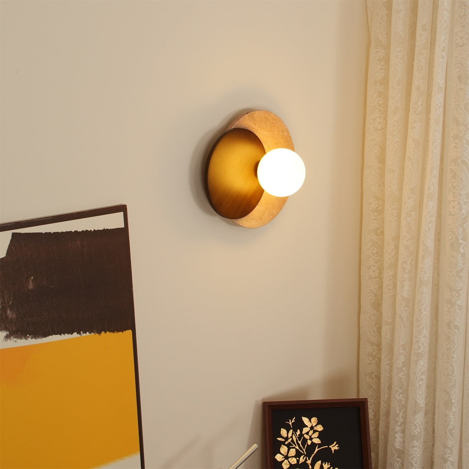 Eenvoudige dubbele cirkel splicing wandlamp HL646