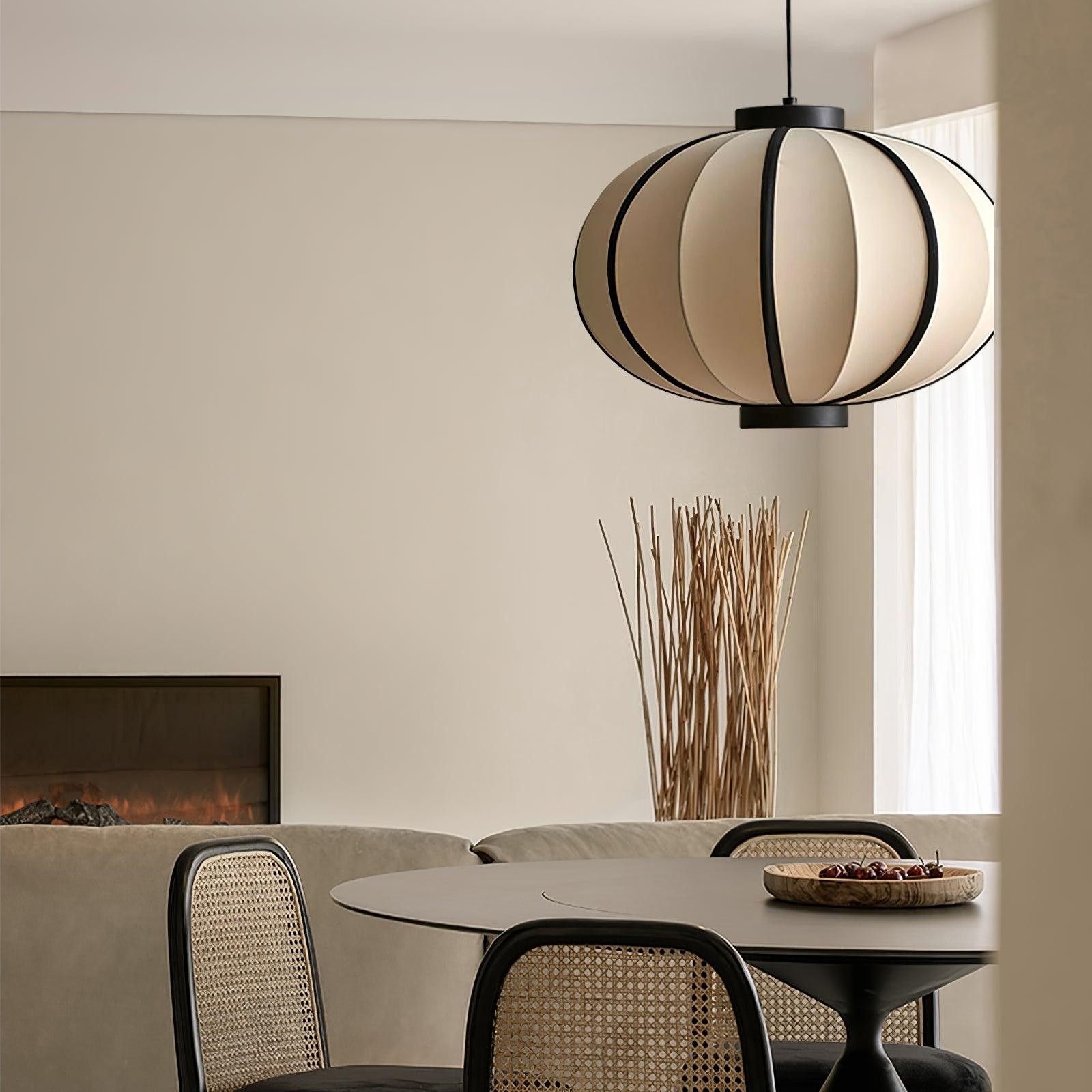 Minimalistische zwart-witte lantaarn hanglamp HL816