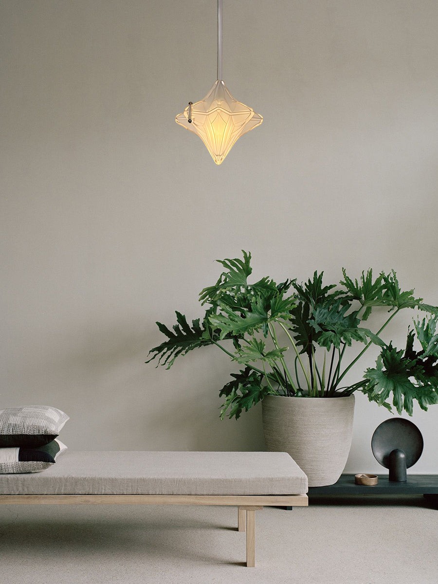Art Deco Astris Elara Star hanglamp - hanglamp van matglas met geometrische stijl HL1792