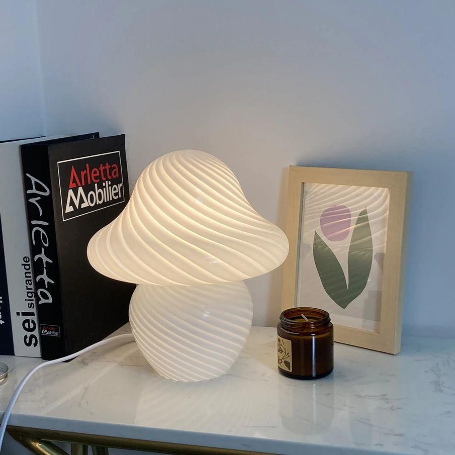 Mushroom LED Nachtlampjes Glazen Tafellamp HL25