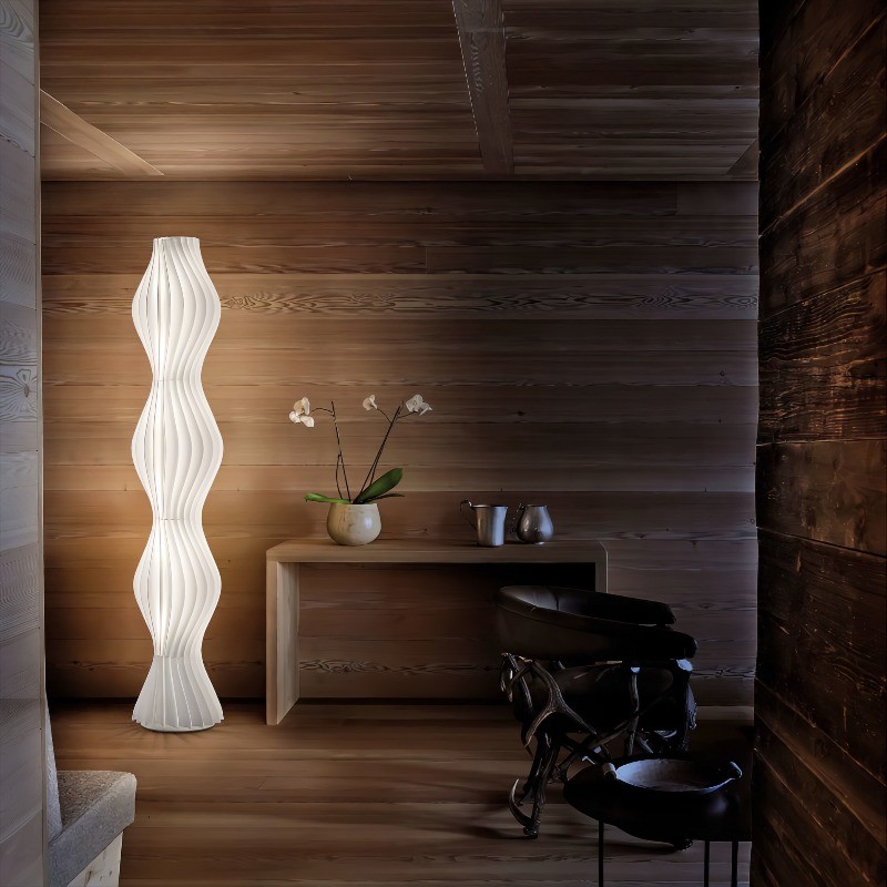 Vapor Vloerlamp Wit Gegolfd