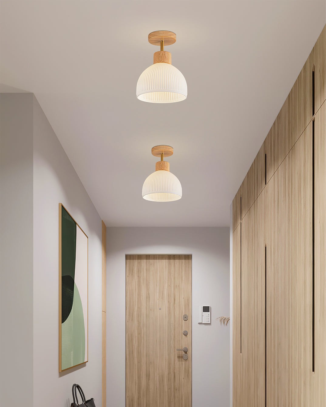 LED-plafondlamp in Scandinavische houtstijl HL387