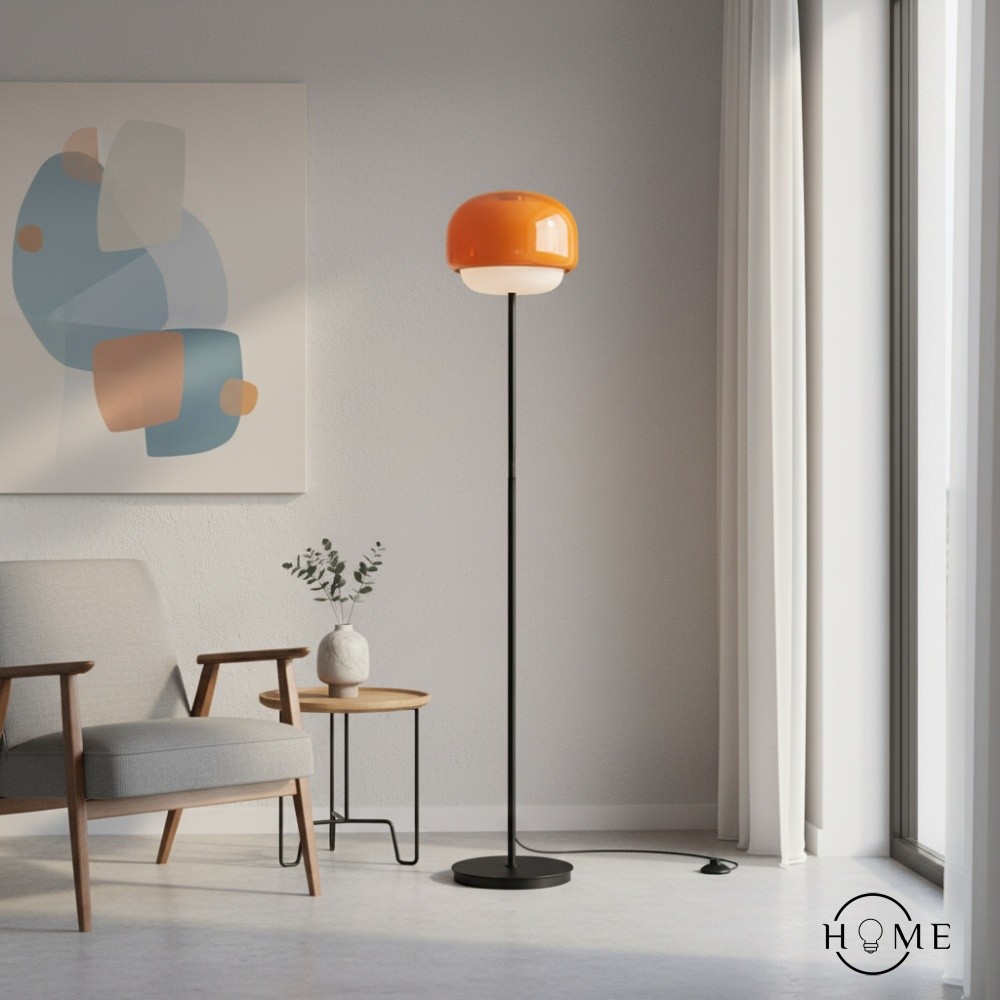 Clinco Moderne Paddestoel Vloerlamp - Gekleurde Glazen Bollamp voor Woonkamers HL1778