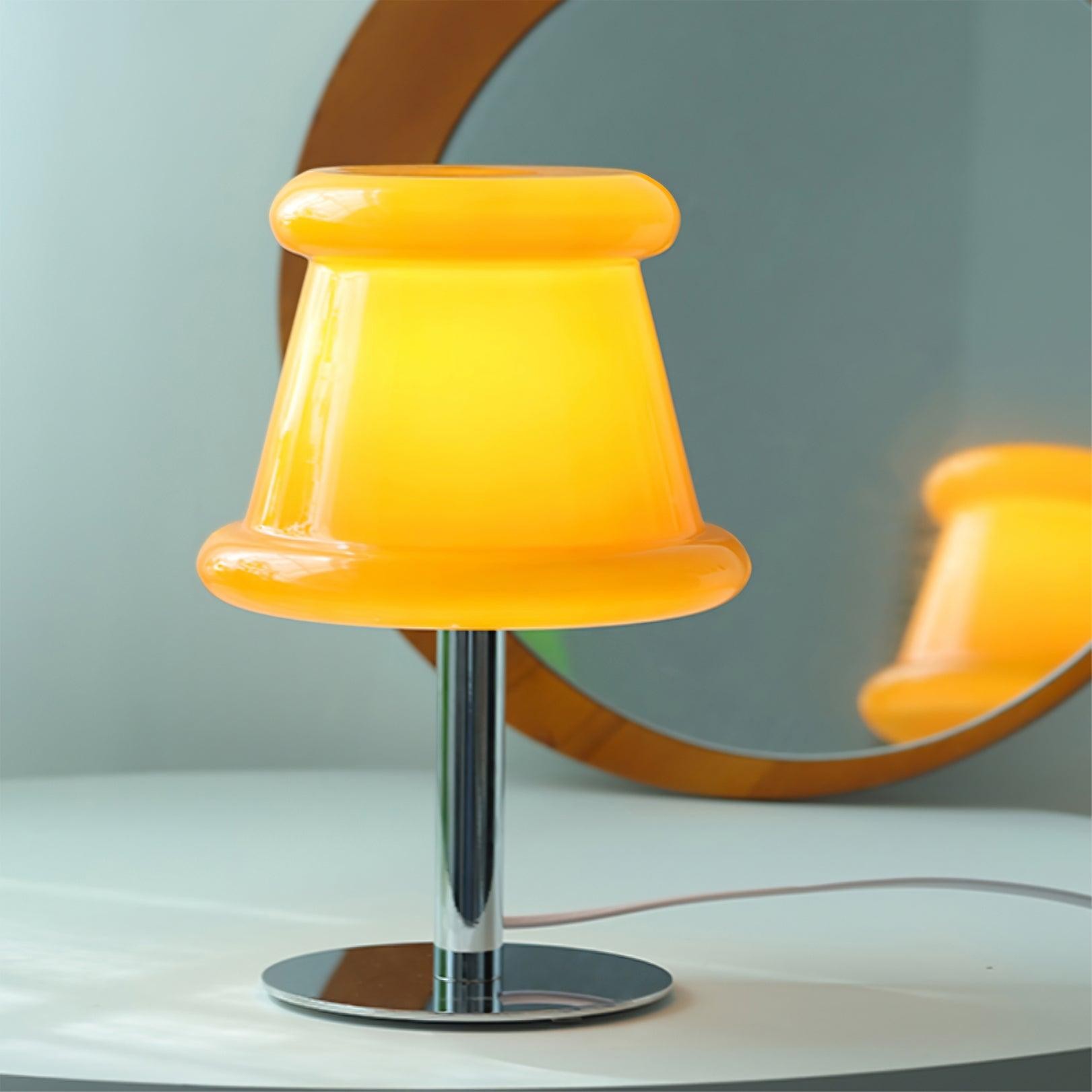 Crèmekleurige creatieve onregelmatige cilindrische tafellamp HL715