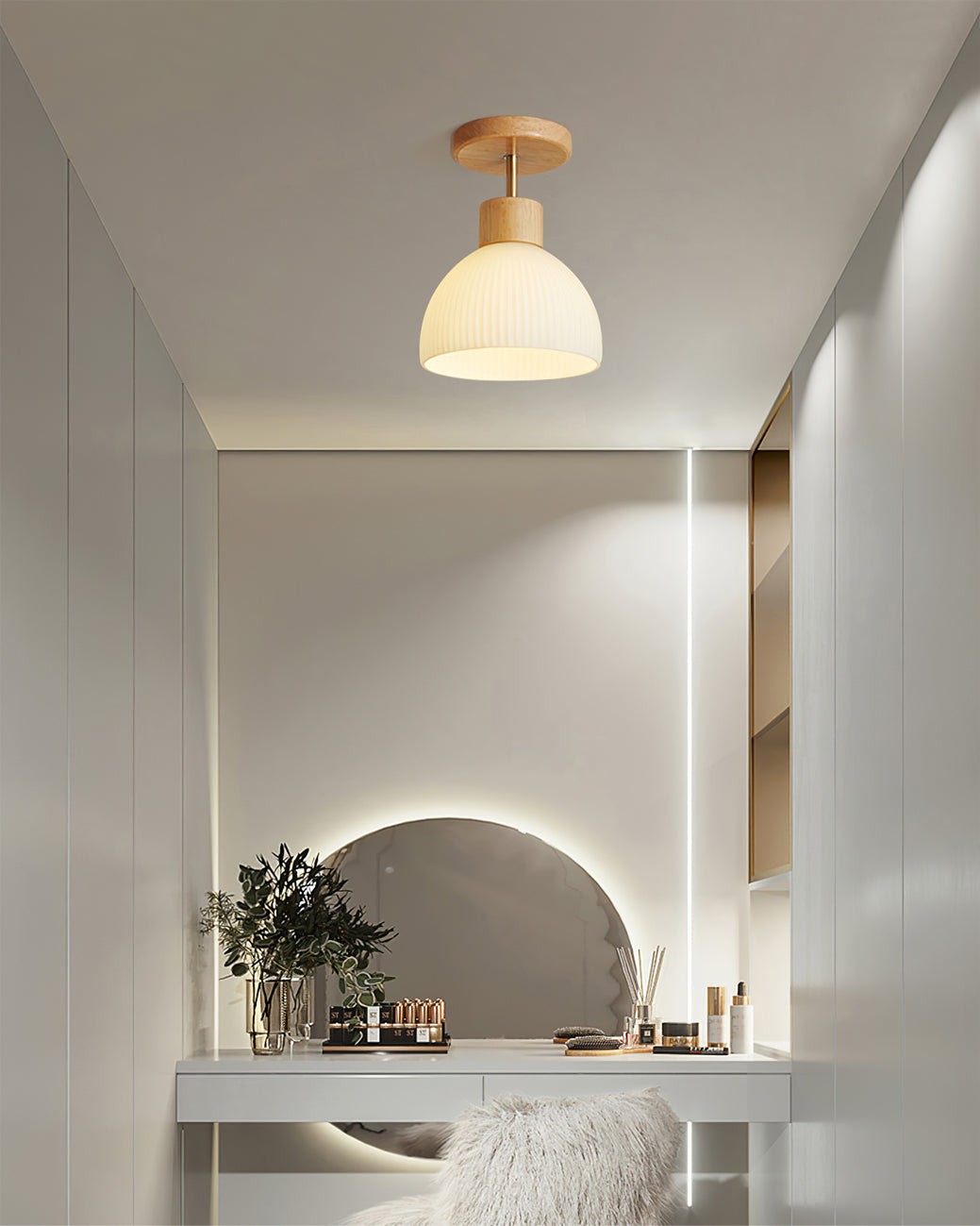 LED-plafondlamp in Scandinavische houtstijl HL387