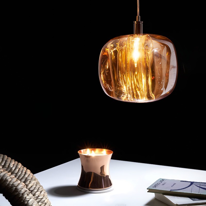 Cubie kroonluchter rookglas bol hanglamp voor kookeiland