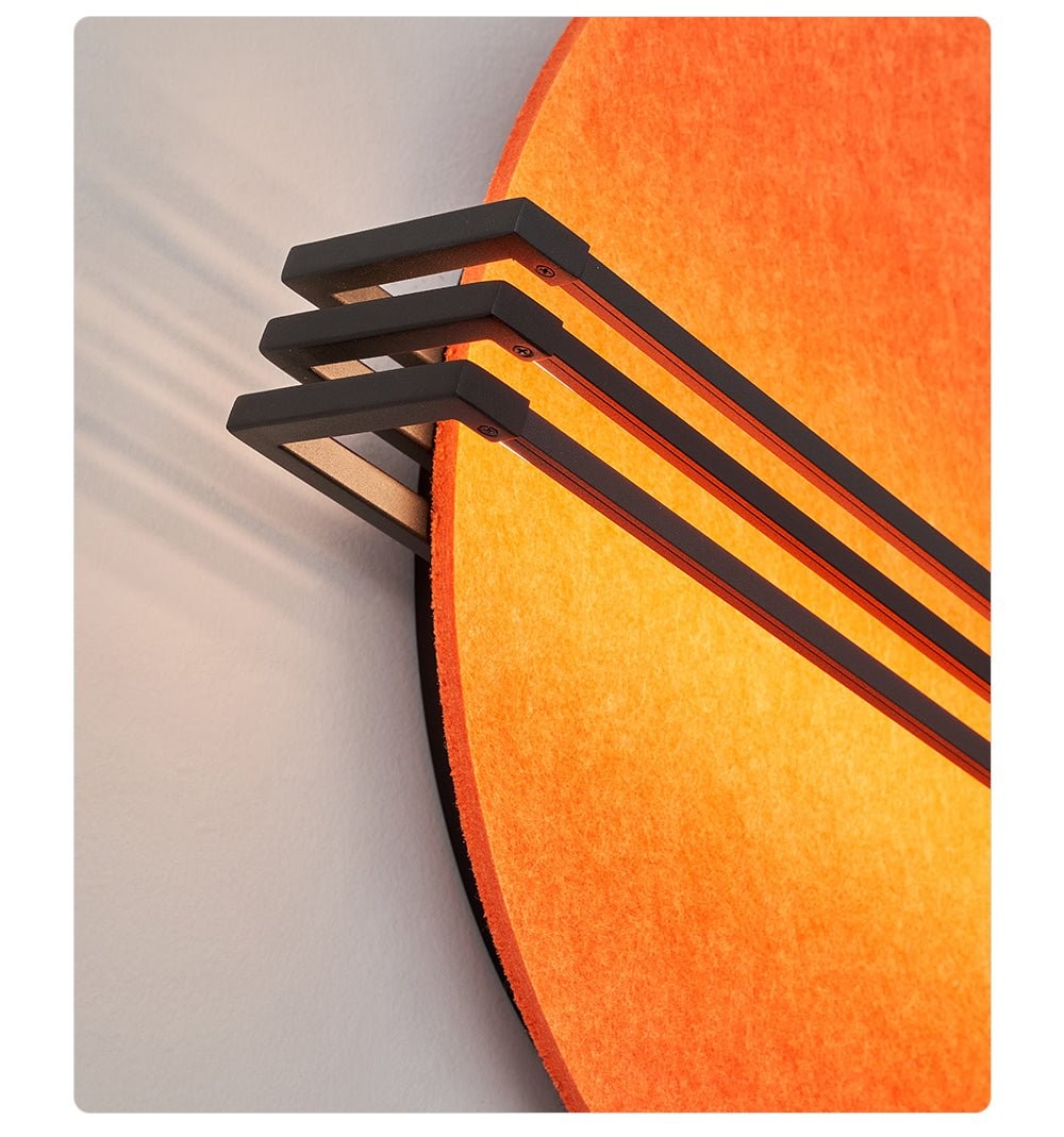Abstracte wandlamp met zonsopgangmotief van vilt HL2934