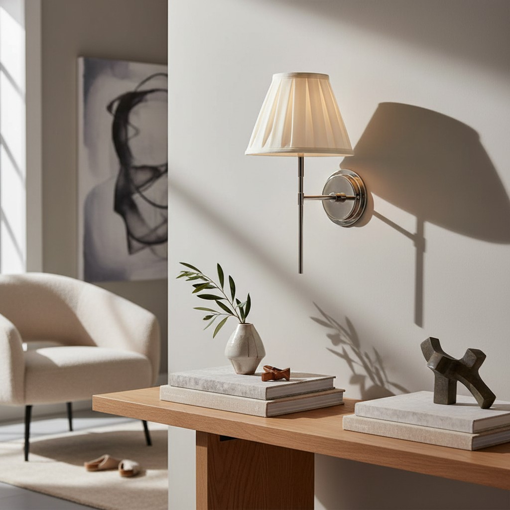 Cremaris metalen wandlamp met stoffen kap - Tijdloze wandlamp voor binnenverlichting HL2216