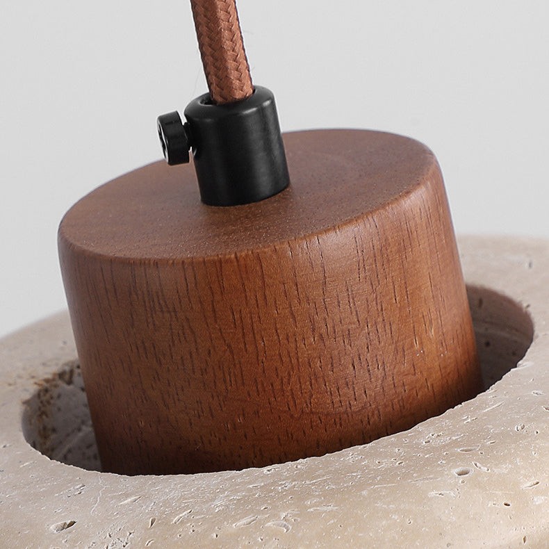 Traditionele retro cilindrische hanglamp van massief hout HL868
