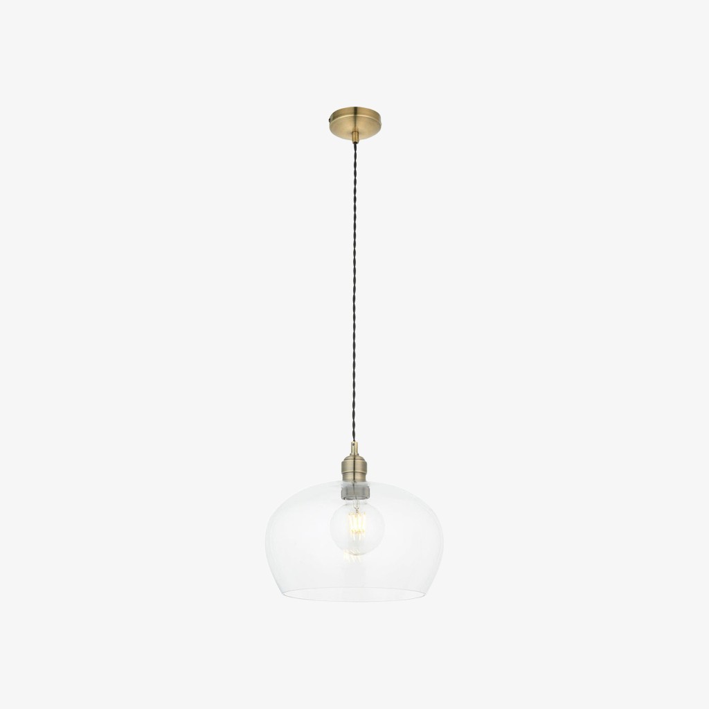 Clarione in hoogte verstelbare glazen hanglamp - Klassieke Art Deco lamp HL2231