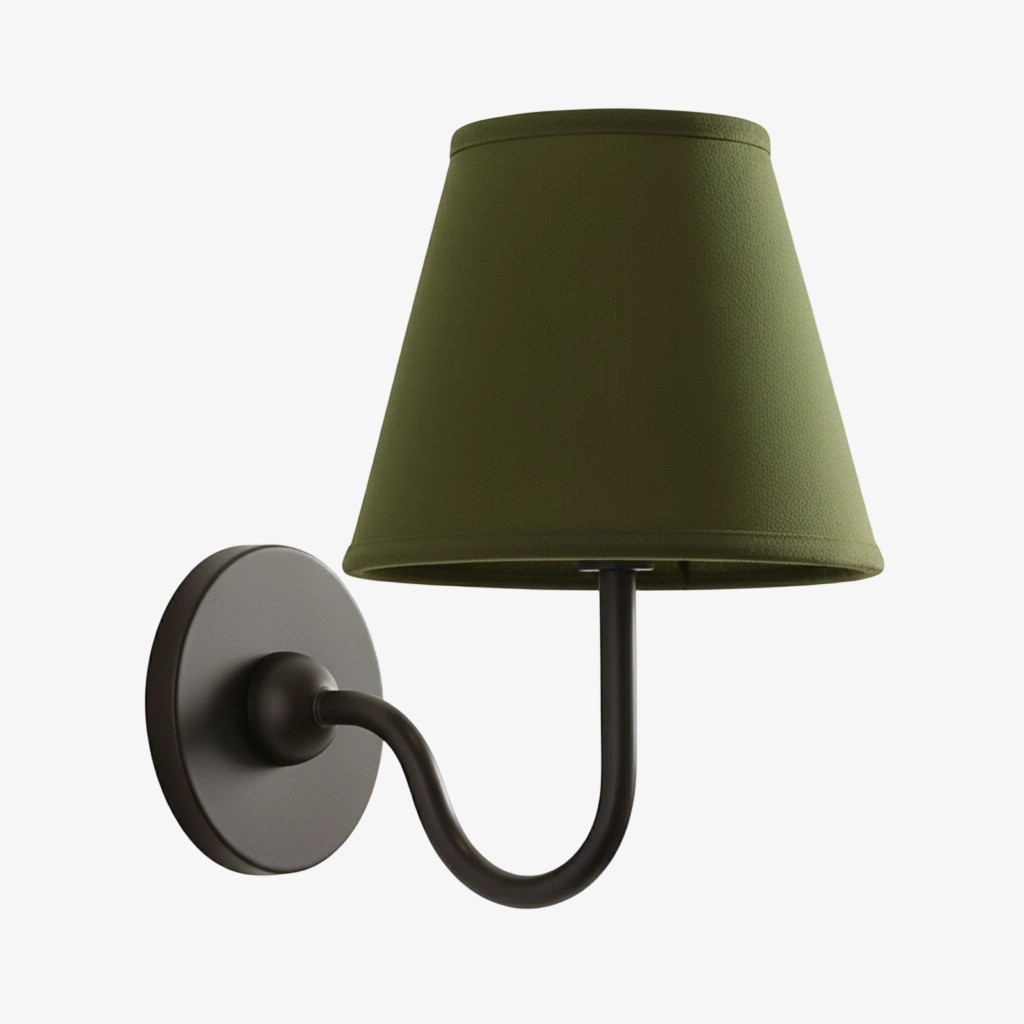 Luvora Vintage Wandlamp met Linnen Kap - Moderne Metalen Wandverlichting HL1594