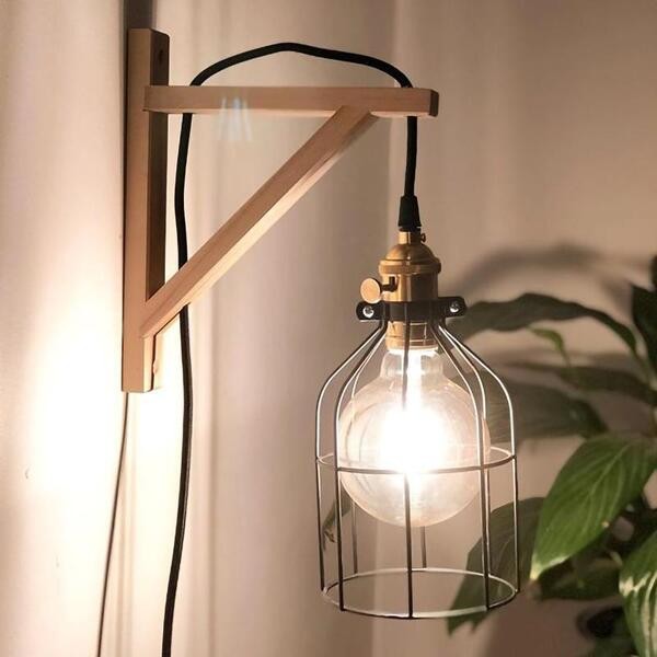 Minimalistische Houten Kooi Wandlamp HL56