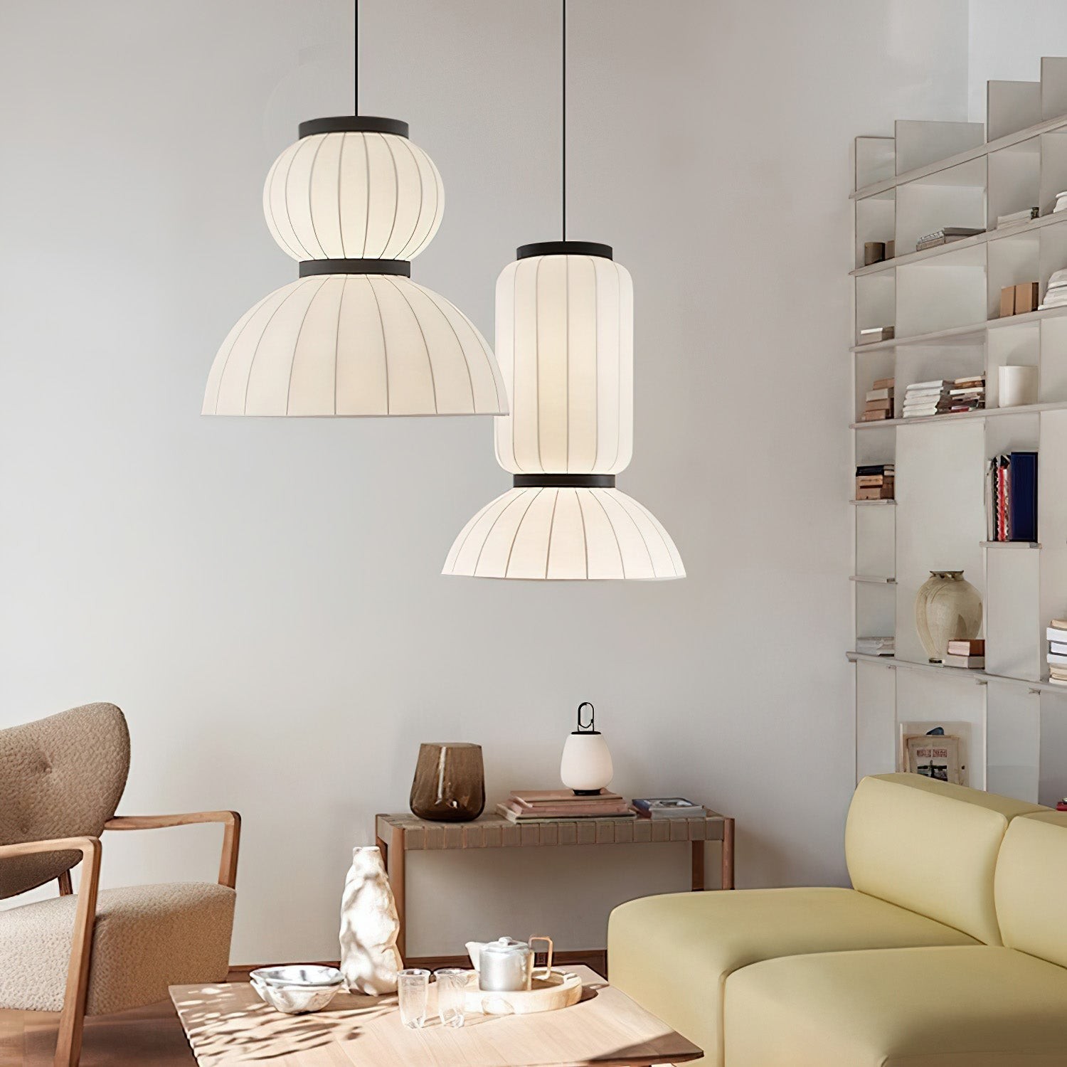 Moerbei Zijden Lantaarn Hanglamp HL680