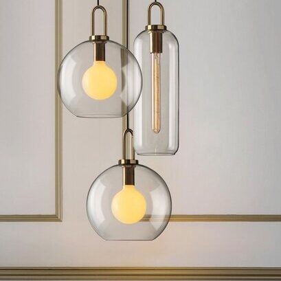 Moderne helder glas bollen fles Shade keuken hanger licht HL40