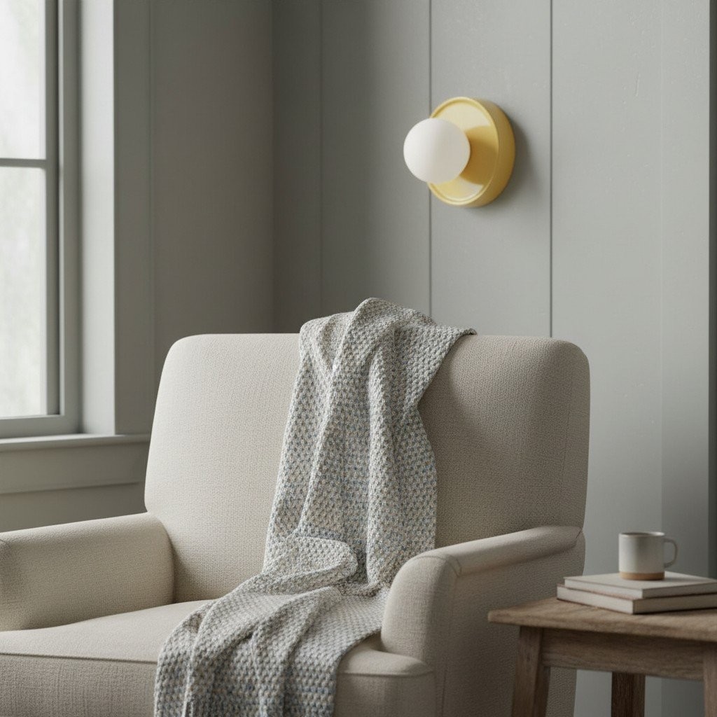 Solna ronde glazen wandlamp met keramische voet - minimalistische verlichting voor slaapkamer of hal HL1932