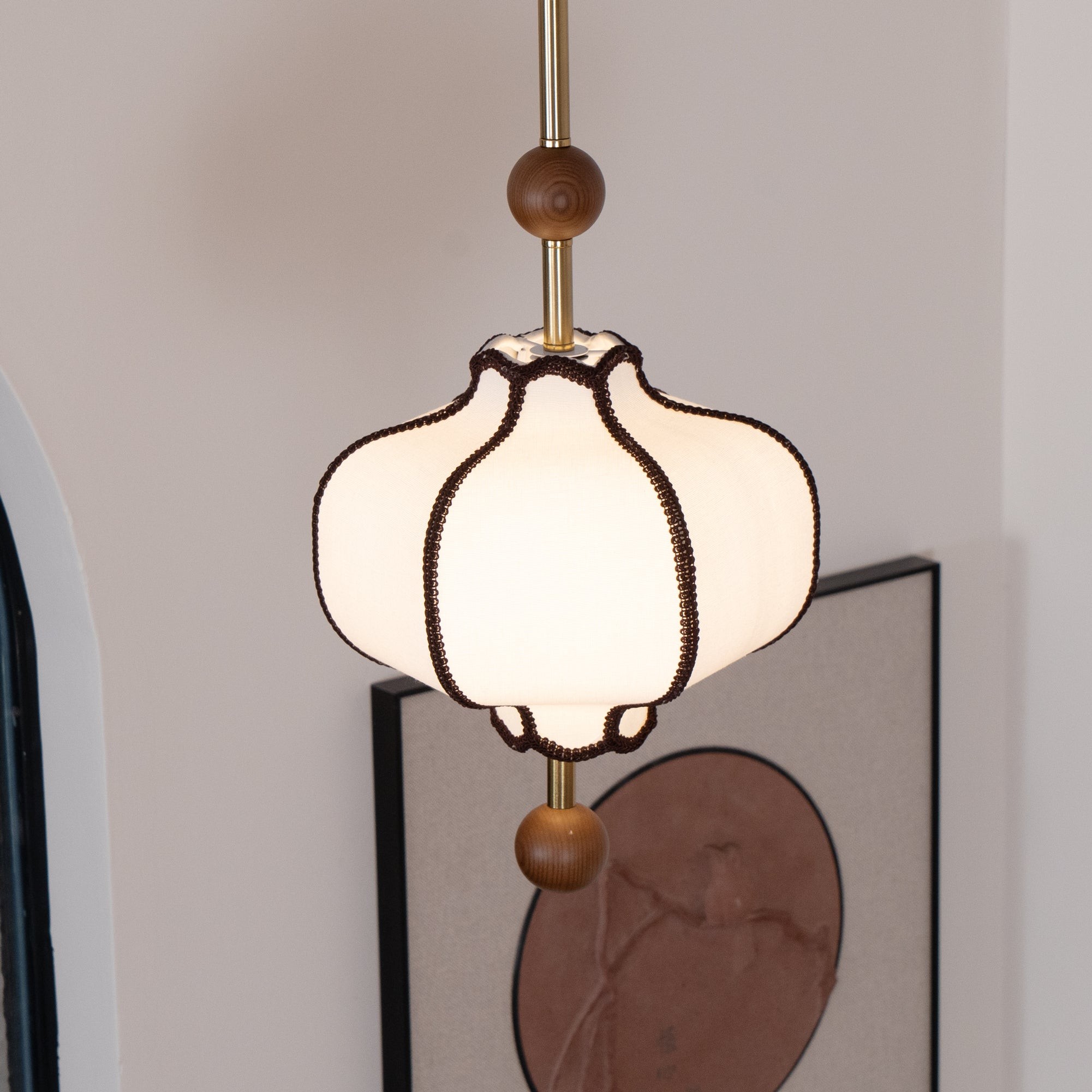 Vintage hanglamp van getextureerd textiel HL570