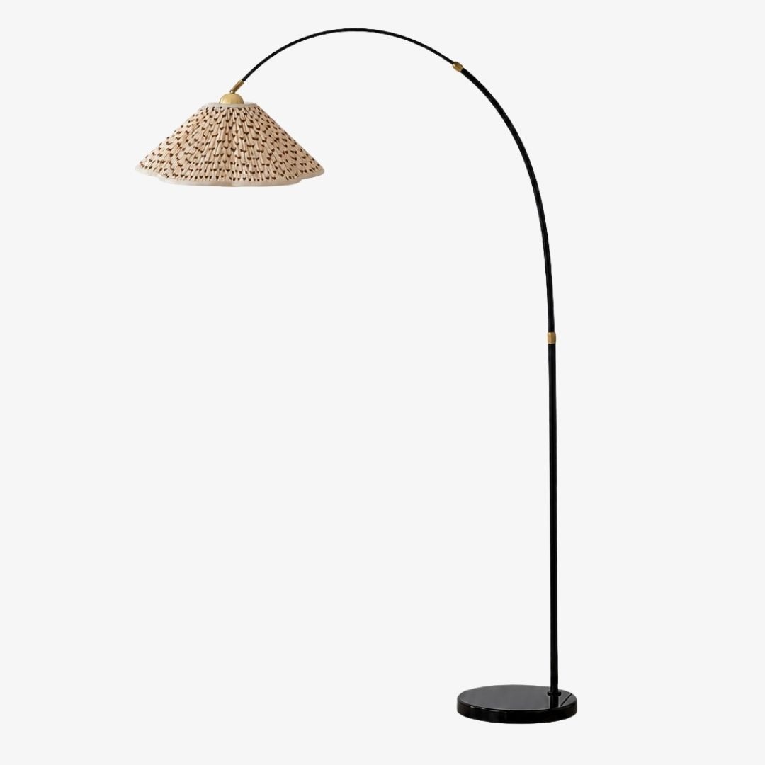Veslin Franse stijl vloerlamp met bloemenboog - Vloerlamp met geplooide stof voor de slaapkamer HL3524