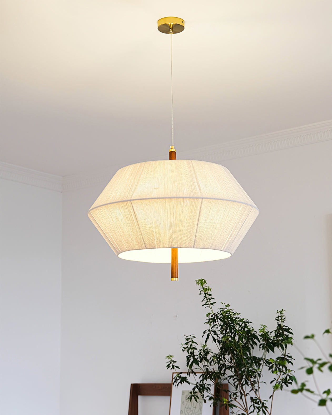 Japanse Wabi-Sabi-stijl geweven stoffen hanglamp HL880