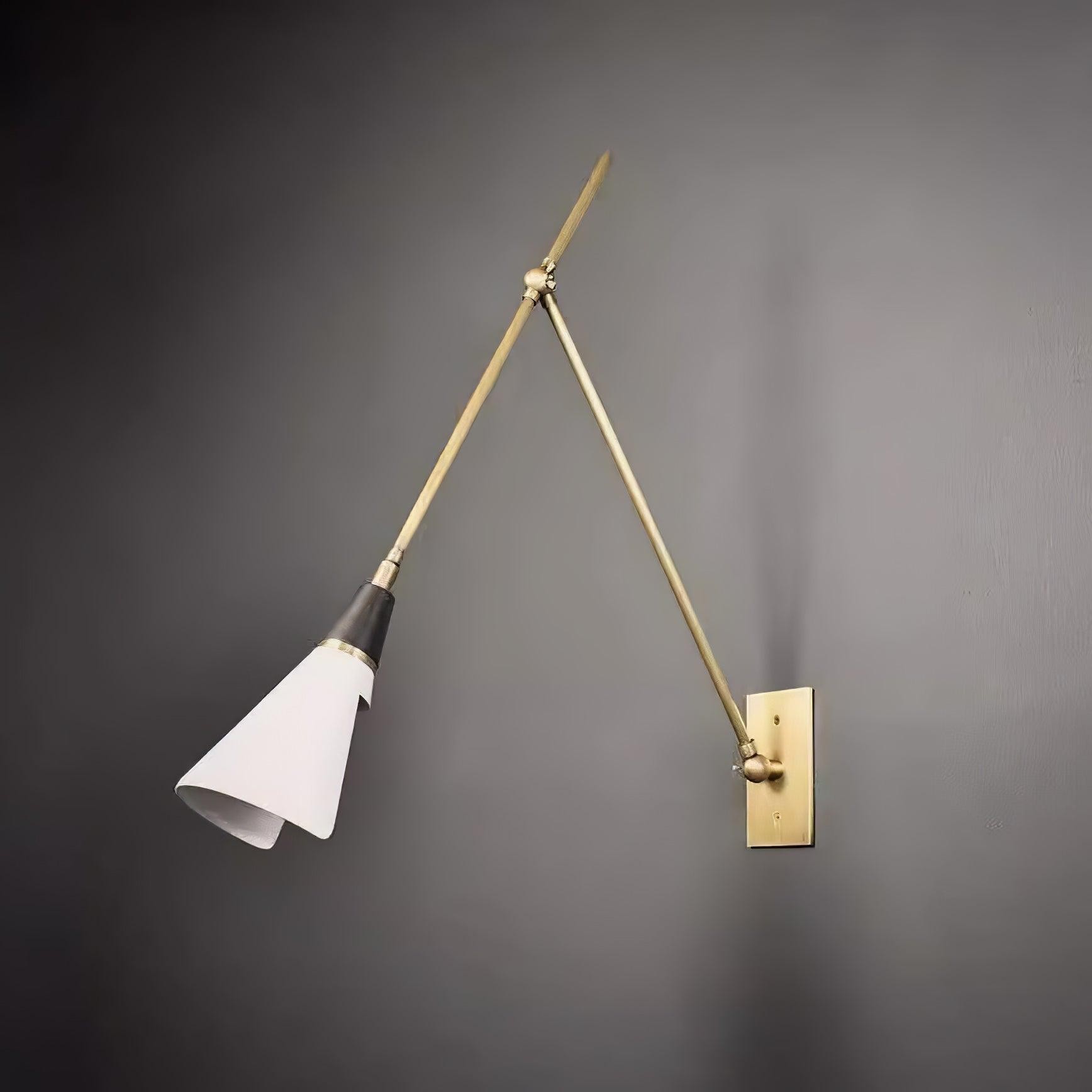 Vintage metalen verstelbare wandlamp met zwenkarm HL966