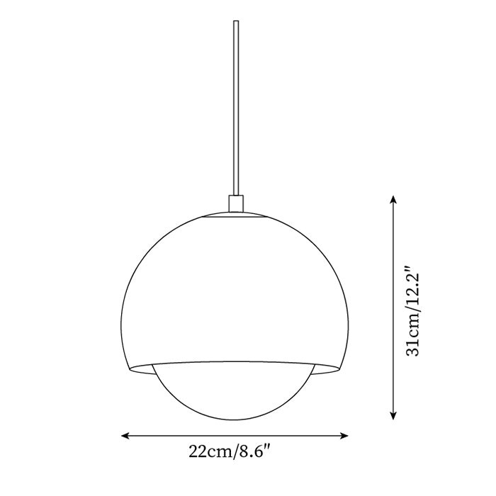 Creatieve glazen Persimmon hanglamp HL603