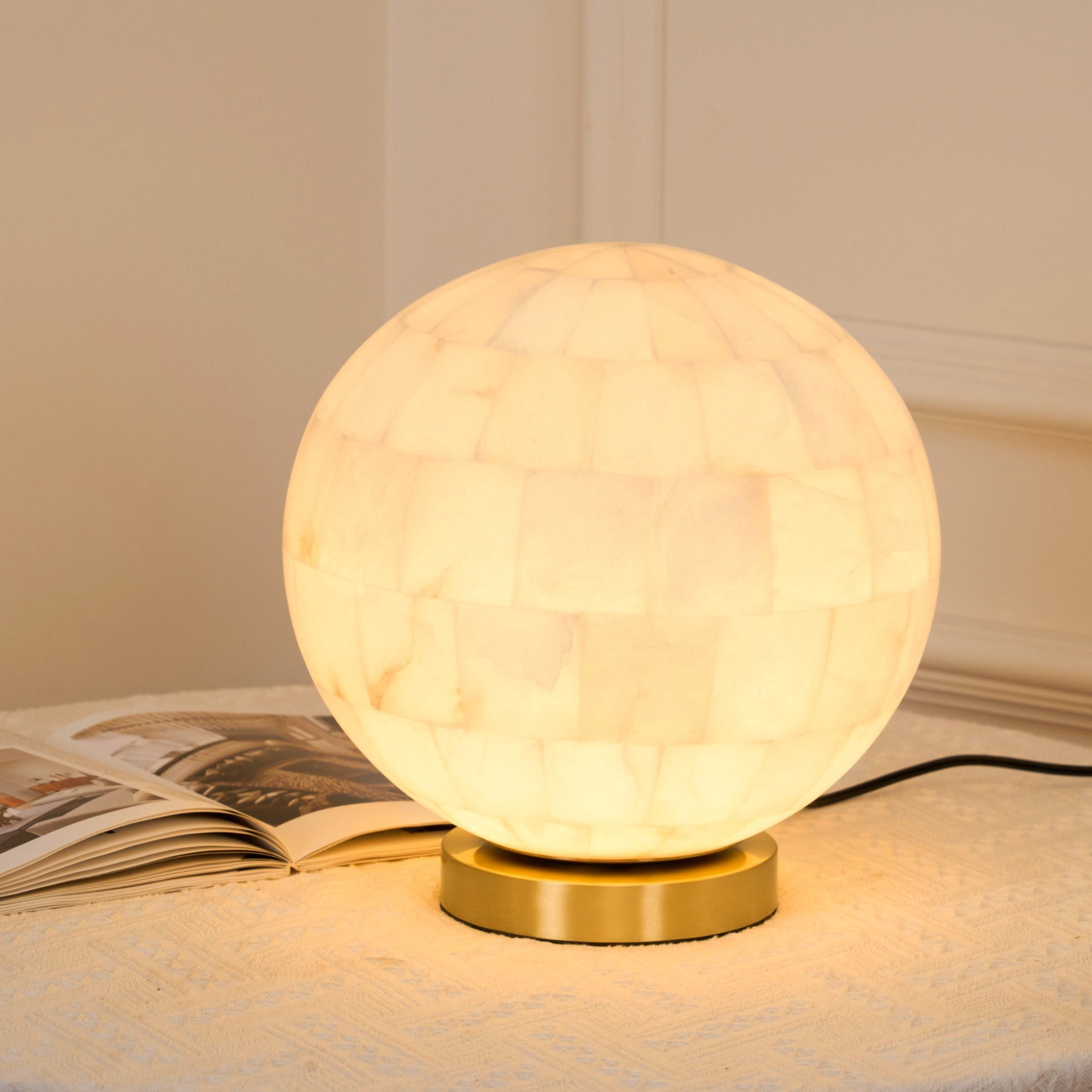 Tafellamp met alabasterbol HL2986