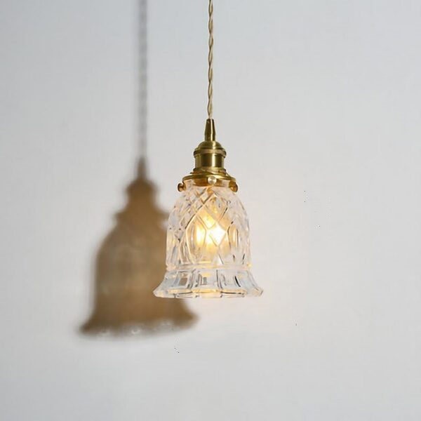 Antiek helder geribbeld glas Slaapkamer keuken hanglamp HL48
