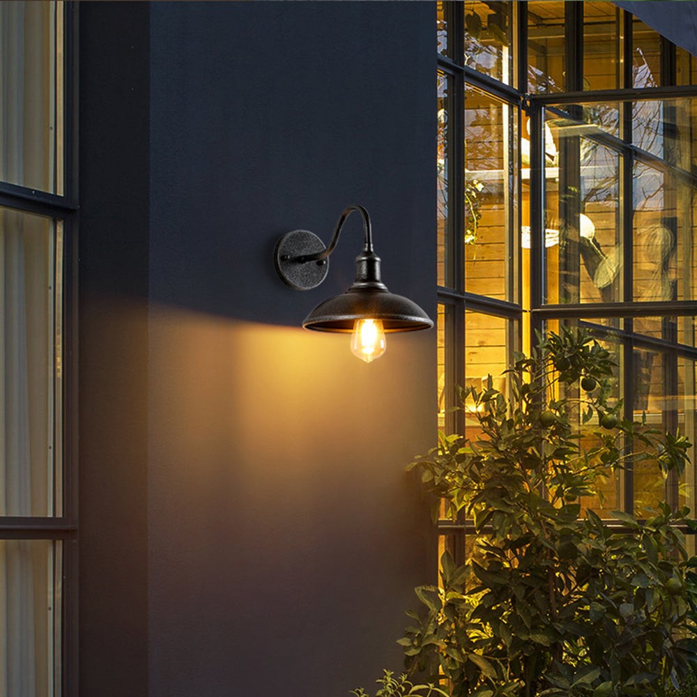 Retro industriële komvormige waterdichte buitenwandlamp HL999