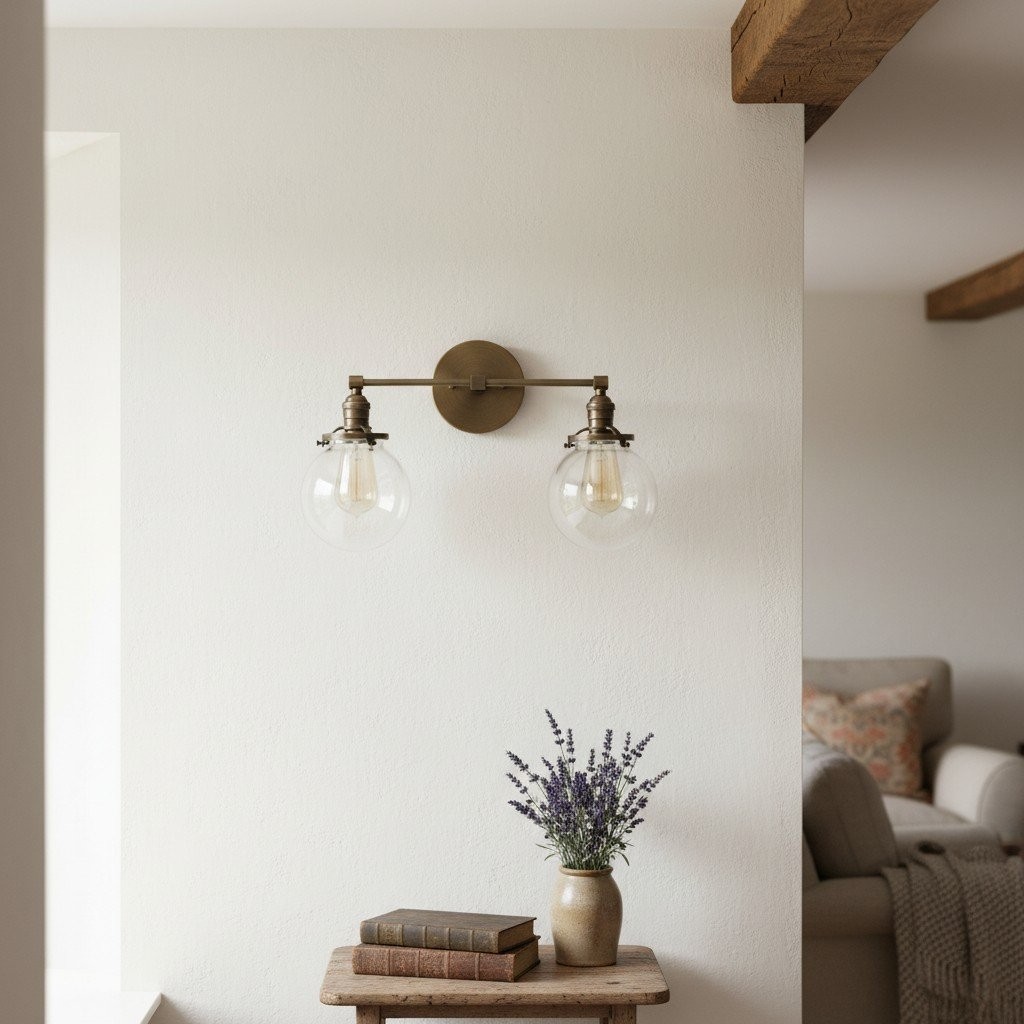 Lumio Globe glazen bol wastafellamp - moderne badkamerlamp met twee lampen HL1671