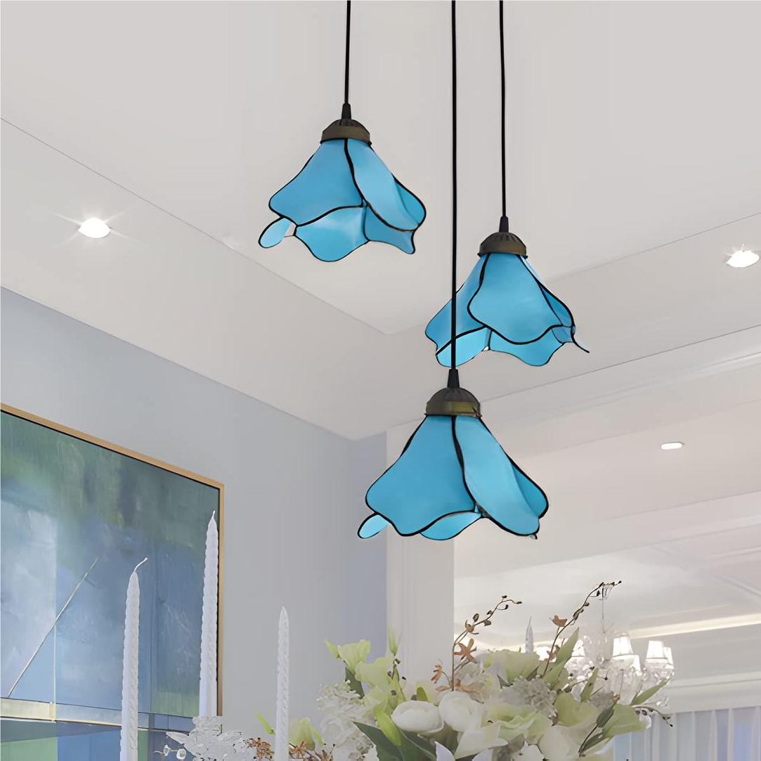 Vintage Lotusbloem Glazen Hanglamp HL129