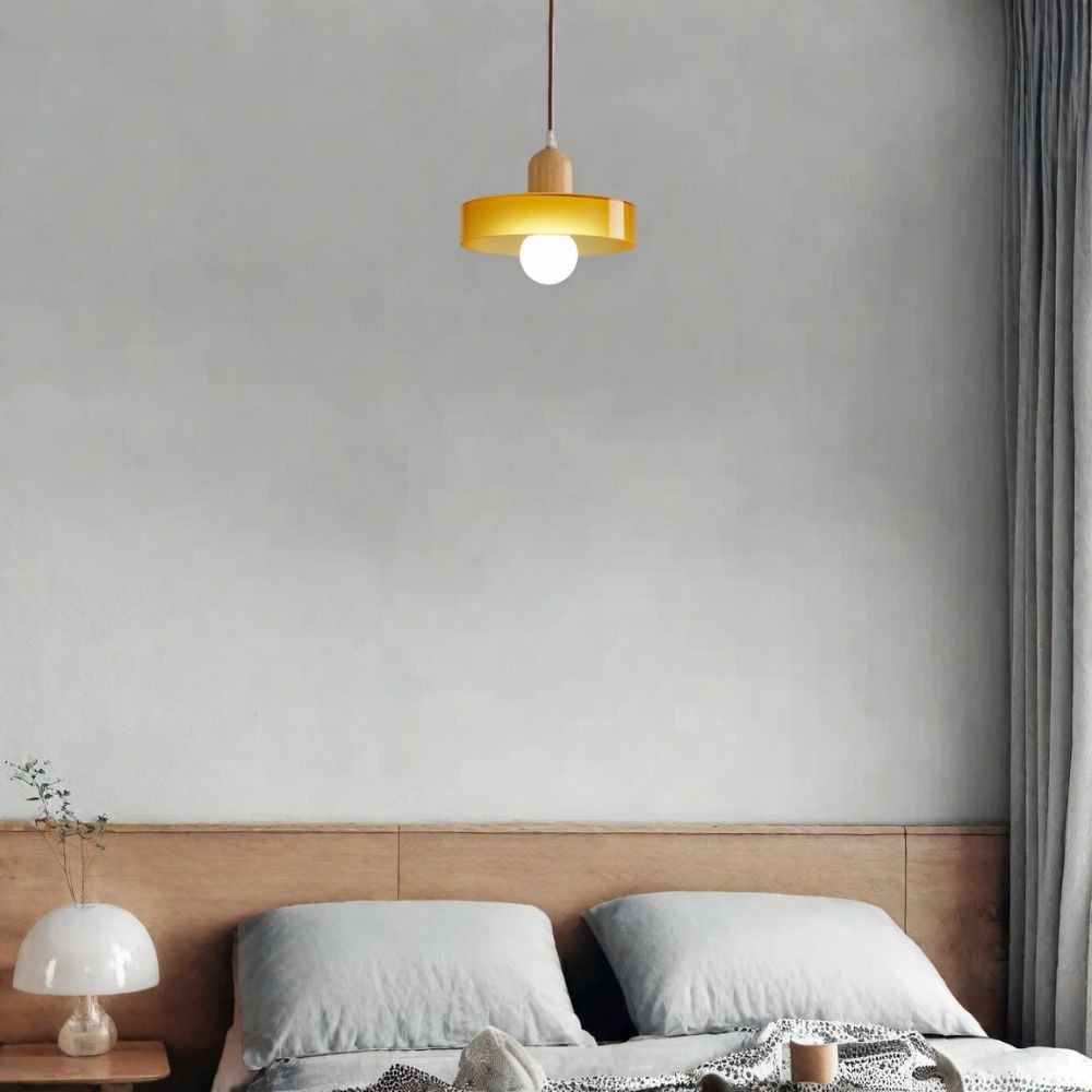 Morandi Glazen Hanglamp - Houten Schijfontwerp HL1047