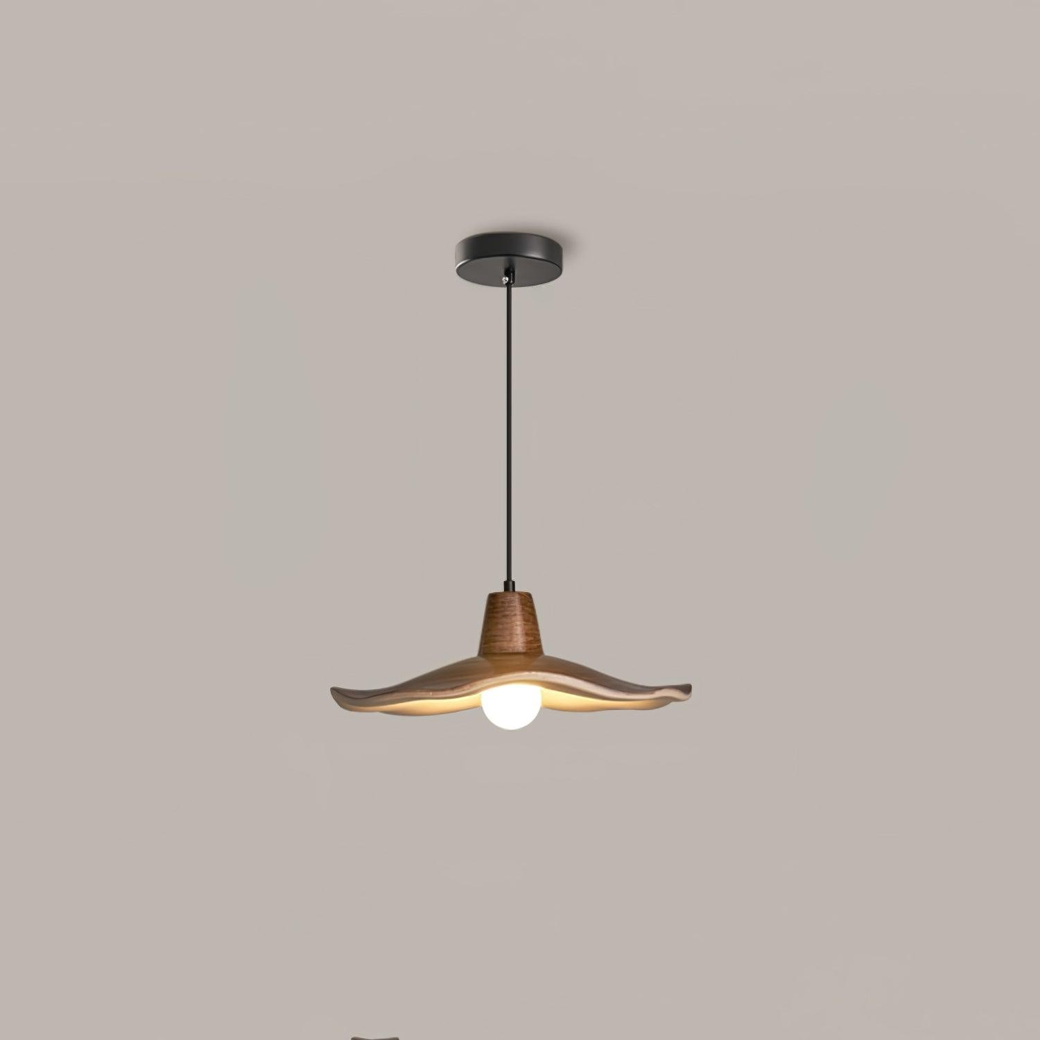 Zwarte imitatie walnoot houtnerf keuken hanglamp HL864