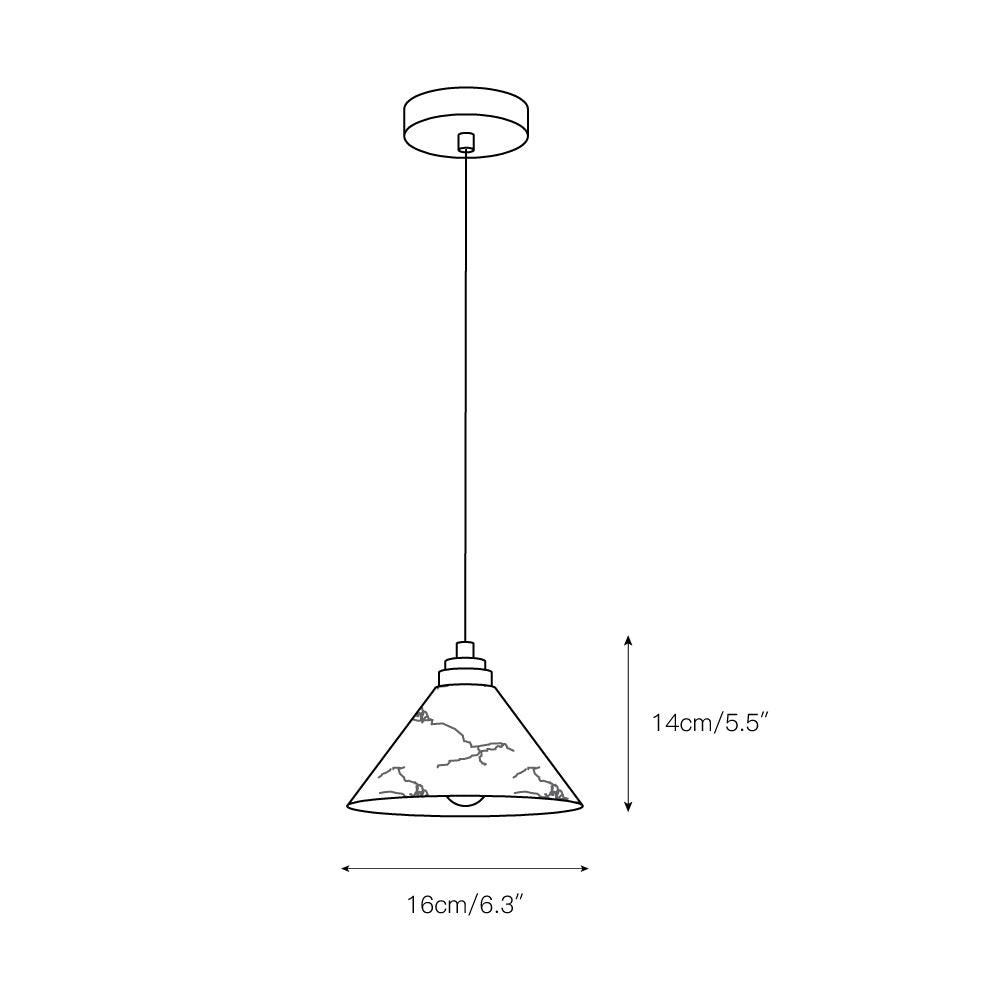 Conische messing albasten hanglamp HL2978