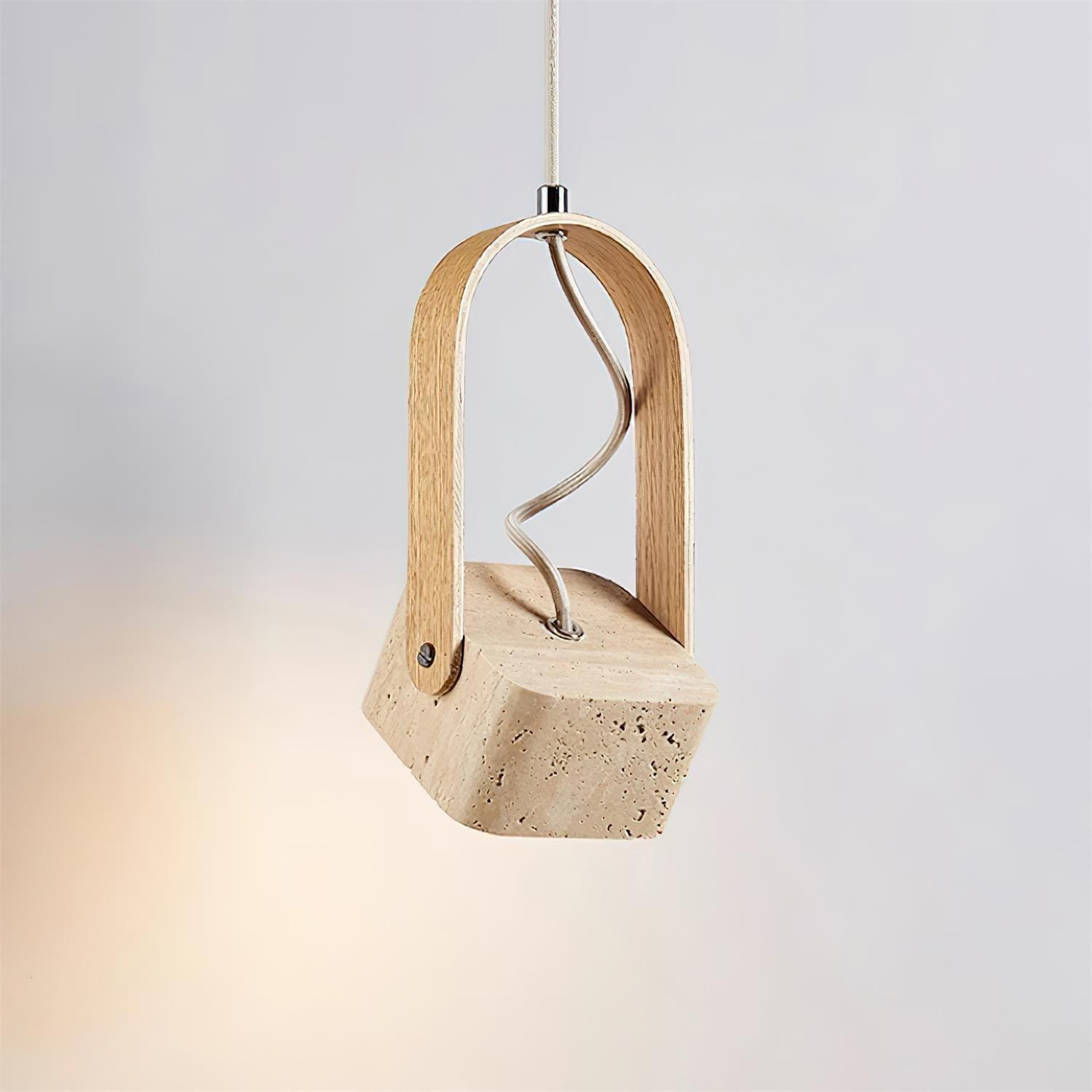 Geometrische gele travertijn hanglamp HL575