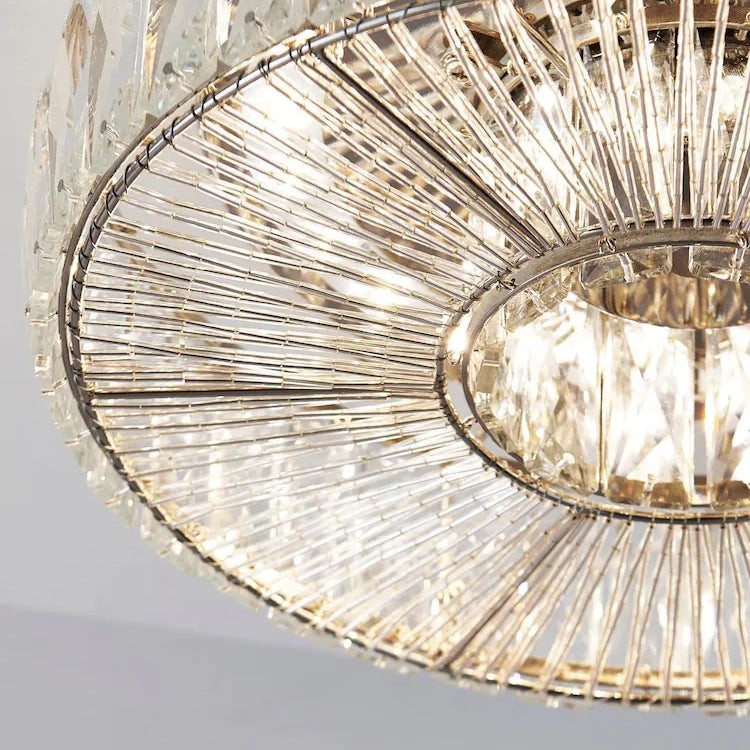 Glomar ronde plafondlamp van glas - moderne metalen en glazen afwerking voor woonruimtes HL2332