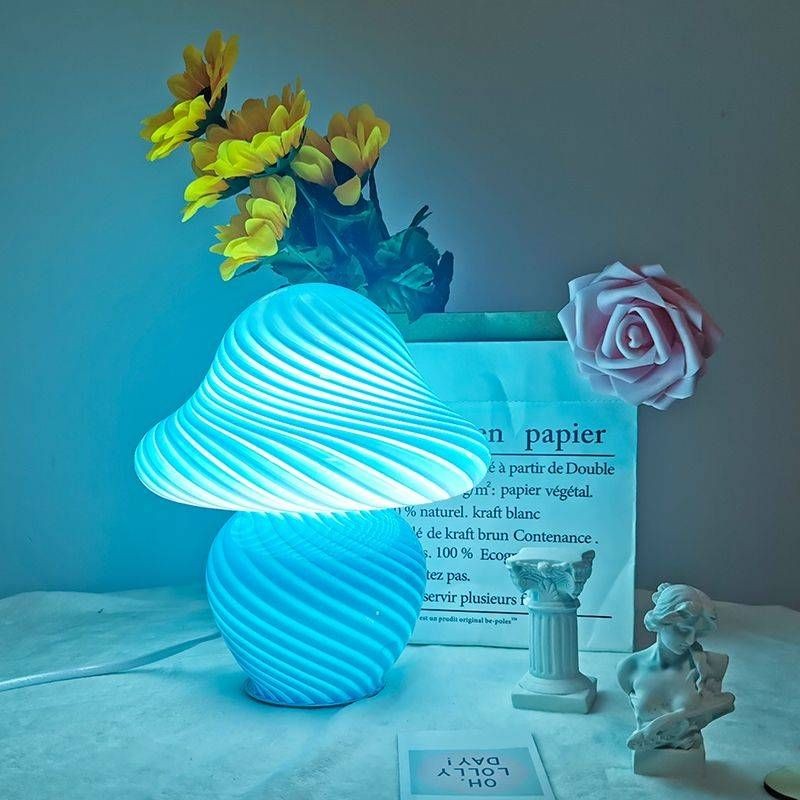 Mushroom LED Nachtlampjes Glazen Tafellamp HL25
