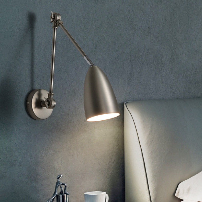 Moderne industriële intrekbare draaibare wandlamp met schommelarm van ijzer HL1108