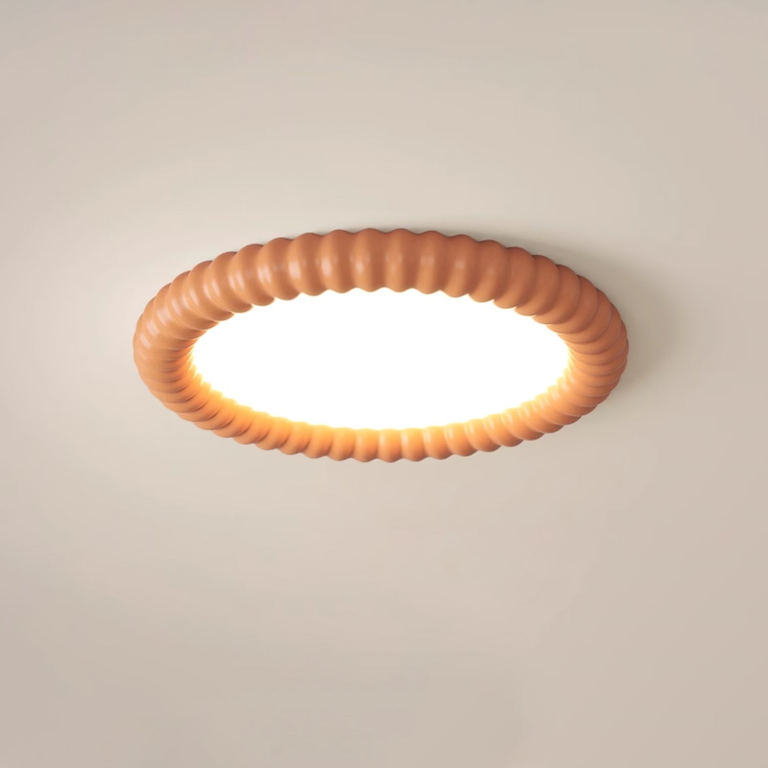 Crèmekleurige stijl rimpelring plafondlamp HL774