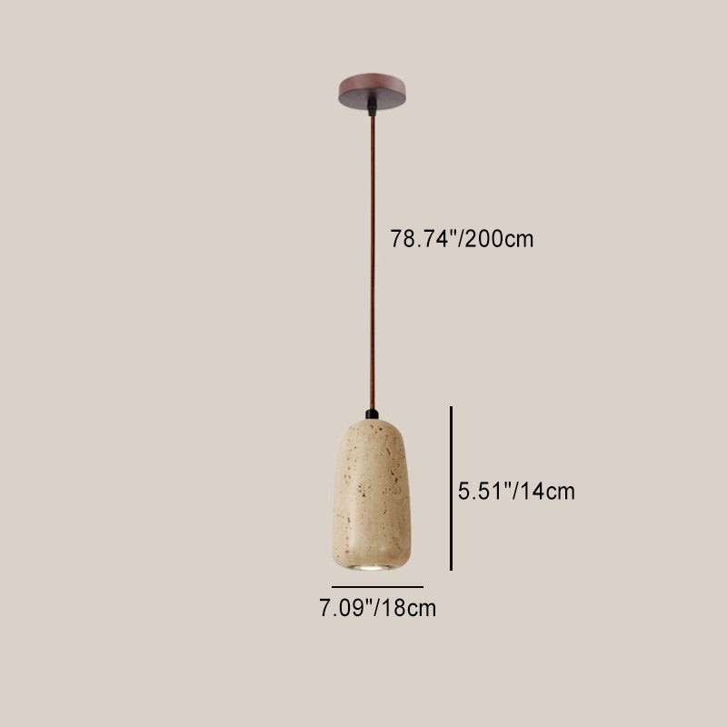 Traditionele Japanse Travertijn Houten Hanglamp HL869